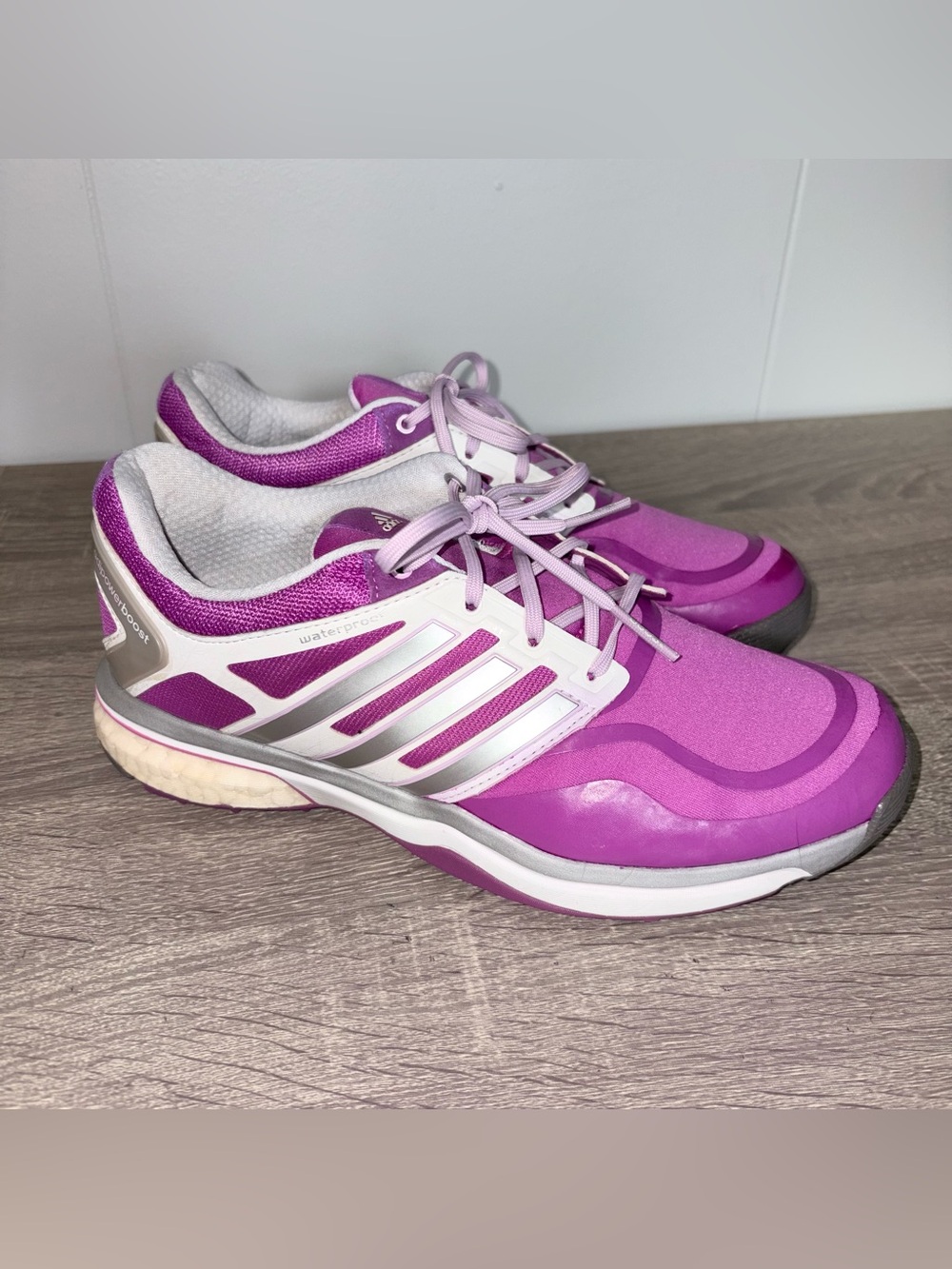 Adidas Adipower Boost Waterproof Spikeless Golf Shoes Purple Womens 9